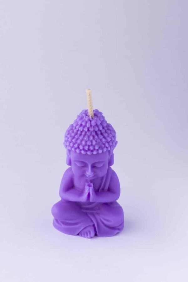 Bougie moulée bouddha senteur douce ambiance couleur violet Bougie moulée bouddha senteur douce ambiance couleur violet
