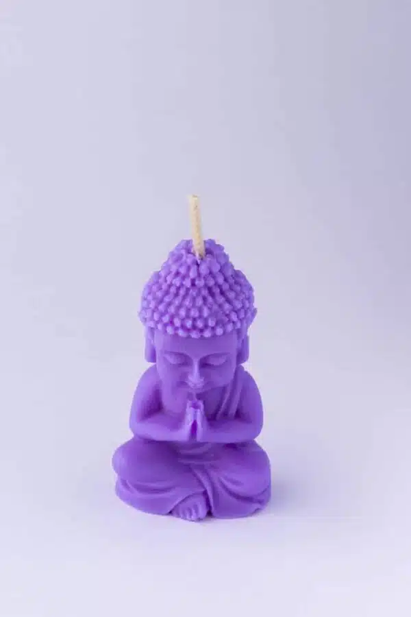 Bougie moulée bouddha senteur douce ambiance couleur violet Bougie moulée bouddha senteur douce ambiance couleur violet